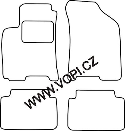 Přesné gumové koberce béžové / šedé Chevrolet Nubira 2003